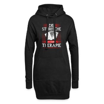 Steirische Therapie, Steirische Harmonika Quetschn - Hoodie-Kleid - Schwarz - Vorne