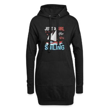 Juste une fille qui aime la voile - Sweat-shirt à capuche long Femme - noir - Devant