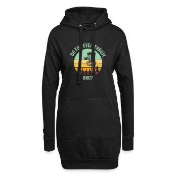 Disc Golf Do You Even Throw Bro - Hoodie-Kleid - Schwarz - Vorne