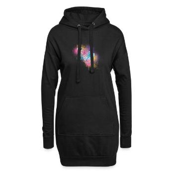 Schläger Ball Sport Buntes Badminton Federball - Hoodie-Kleid - Schwarz - Vorne
