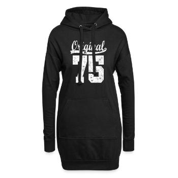 Chemise d’anniversaire Born 75 - Sweat-shirt à capuche long Femme - noir - Devant
