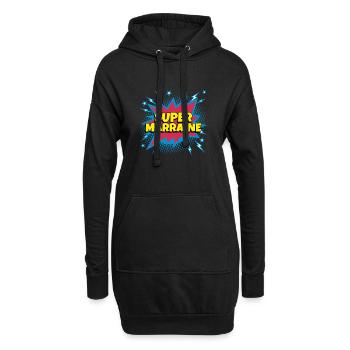 Super Marraine super héro supermarraine - Sweat-shirt à capuche long Femme - noir - Devant