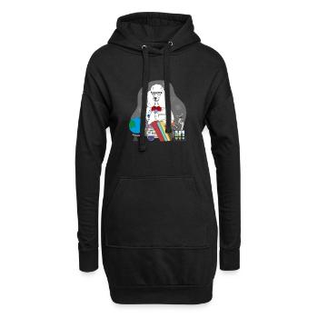 Pudel Wissenschaftler - Hoodie-Kleid - Schwarz - Vorne