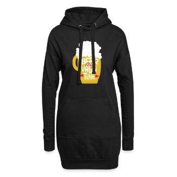 Valentines Day Beer My Valentine - Hoodie-Kleid - Schwarz - Vorne