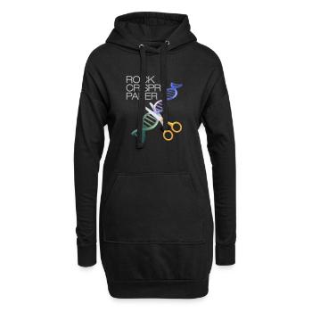 DNA Funny Rock Paper Crispr Genetische Wissenschaft Rennen - Hoodie-Kleid - Schwarz - Vorne