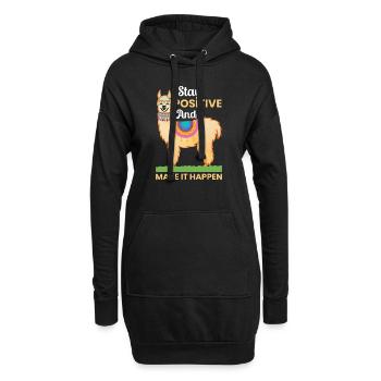 Alpaga votre drôle de design avec citation - Sweat-shirt à capuche long Femme - noir - Devant