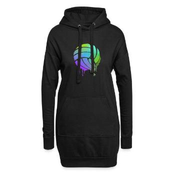Volleyball Team Volleyball Trainer - Hoodie-Kleid - Schwarz - Vorne