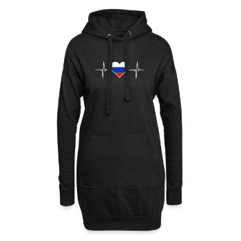 Russland Herzschlag Russia - Hoodie-Kleid - Schwarz - Vorne
