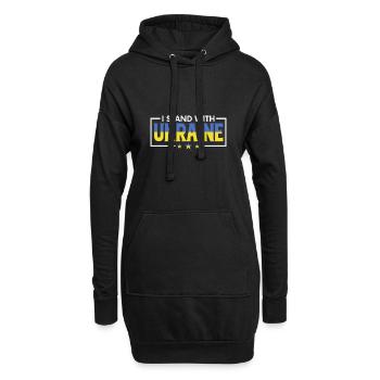 I stand with Ukraine Solidarität mit der Ukraine - Hoodie-Kleid - Schwarz - Vorne