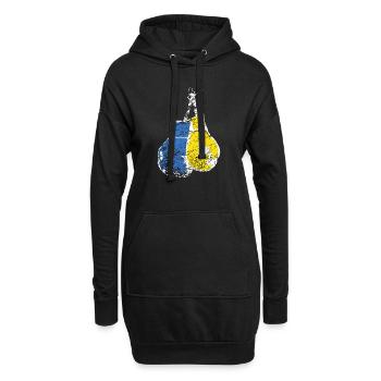 Gants De Boxe Ukraine Drapeau Stand With Ukraine - Sweat-shirt à capuche long Femme - noir - Devant