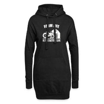 La vie à la ferme est la meilleure vie Tracteur Rancher Bœuf - Sweat-shirt à capuche long Femme - noir - Devant