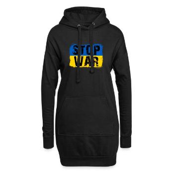 I Stand With Ukraine - Hoodie-Kleid - Schwarz - Vorne