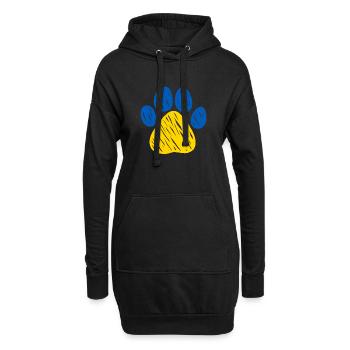 I Stand With Ukraine PAW - Hoodie-Kleid - Schwarz - Vorne
