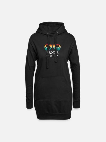 Santa Maria Voyage Vacances Été Soleil Souvenir - Sweat-shirt à capuche long Femme - noir