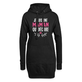 Je suis Une Maman Qui déchire, Cadeau parfait mère - Sweat-shirt à capuche long Femme - noir - Devant