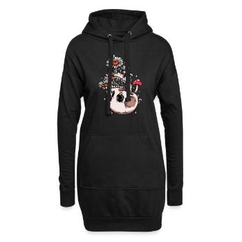 Collectionneur de champignons Skull Morel Mycologue Porcini - Sweat-shirt à capuche long Femme - noir - Devant