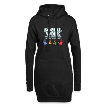 Définition du travail social Fier - Sweat-shirt à capuche long Femme - noir - Devant