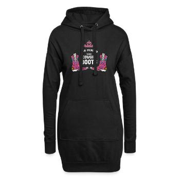 Forget Glass Slippers Princess Wears Cowboy Boots - Hoodie-Kleid - Schwarz - Vorne