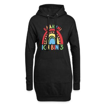 3 Jahre Geburtstagskind Regenbogen 3. Geburtstag - Hoodie-Kleid - Schwarz - Vorne