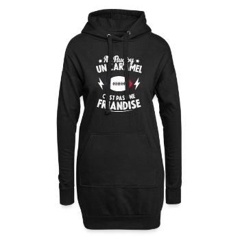 Au Rugby Un Caramel C'est Pas Une Friandise - Sweat-shirt à capuche long Femme - noir - Devant