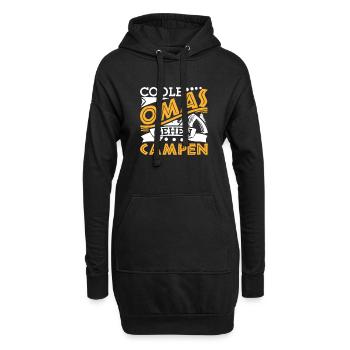 Camping Oma - Hoodie-Kleid - Schwarz - Vorne