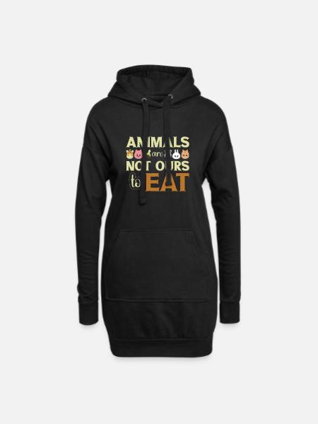 Animaux Bien-être animal - Sweat-shirt à capuche long Femme - noir