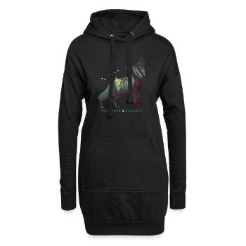 Préserver et protéger la protection du climat Wolf - Sweat-shirt à capuche long Femme - noir - Devant