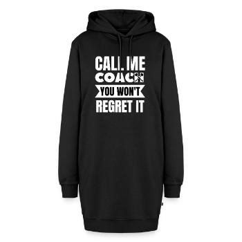 Hurling: Nennen Sie mich Coach. Sie werden es nicht bereuen. - Hoodie-Kleid - Schwarz - Vorne