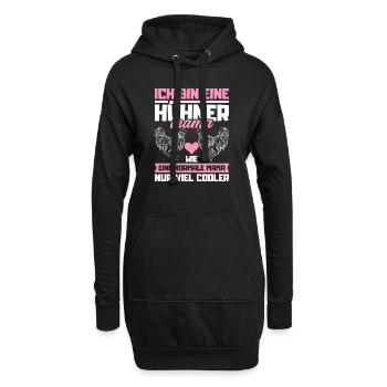 Hühner Mama chicken mom Bauernhof Hühnerstall - Hoodie-Kleid - Schwarz - Vorne