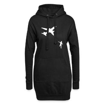 Avion Pilote de ligne Aviation Cadeau d’aviation - Sweat-shirt à capuche long Femme - noir - Devant