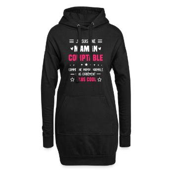 maman comptable maman normale cadeau humour mère - Sweat-shirt à capuche long Femme - noir - Devant