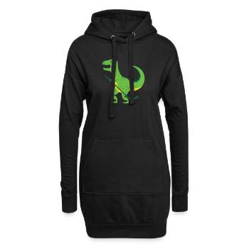 Hockeysaurus Dinosaurier Eishockeyspieler Winter - Hoodie-Kleid - Schwarz - Vorne
