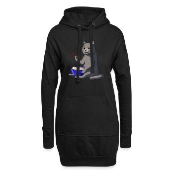 Japanische Ramen Nudeln Britisch Kurzhaar Katze - Hoodie-Kleid - Schwarz - Vorne