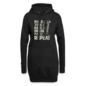 Build It Tune Race Break Fix Répéter la durée de vie de - Sweat-shirt à capuche long Femme - noir - Devant