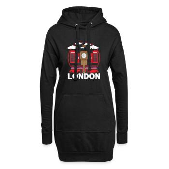 London - Hoodie-Kleid - Schwarz - Vorne