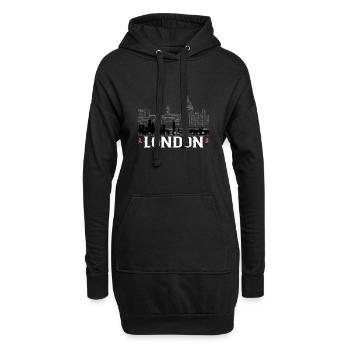 London - Hoodie-Kleid - Schwarz - Vorne
