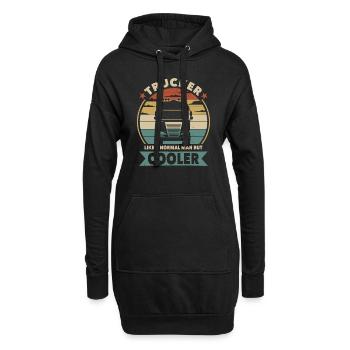 Trucker like a normal man but cooler - Hoodie Dress - black - Front