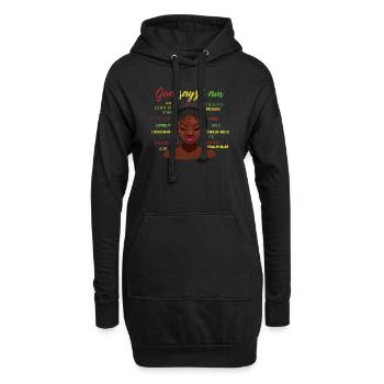 Une fille afro-américaine Dieu dit que je suis black pride - Sweat-shirt à capuche long Femme - noir - Devant