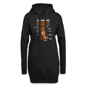 Rhodesian Ridgeback Anatomie Hundehalter Gassi - Hoodie-Kleid - Schwarz - Vorne