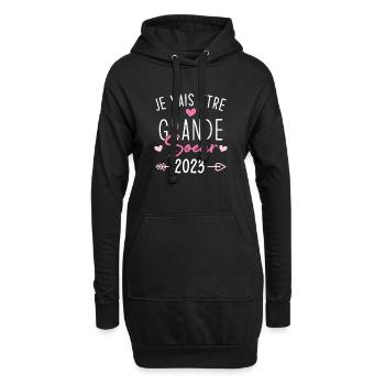 Je Vais Être Grande Sœur 2023 - Sweat-shirt à capuche long Femme - noir - Devant