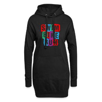 Swim Bike Run Triathlon - Hoodie-Kleid - Schwarz - Vorne