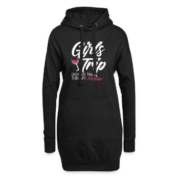 Girls Trip Cheaper Than A Therapy 2021 Fun Party - Sweat-shirt à capuche long Femme - noir - Devant