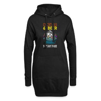Cocktails Biere Deshalb bin ich hier Barkeeper - Hoodie-Kleid - Schwarz - Vorne