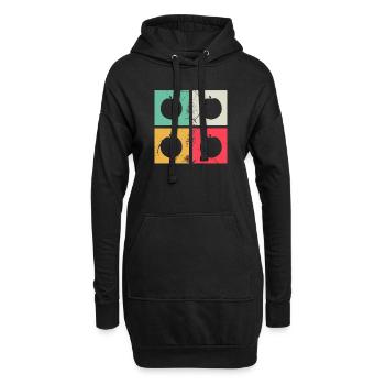 Apricot Fruit Lover Retro Veggie Diet Gift idea - Hoodie-Kleid - Schwarz - Vorne