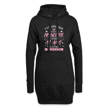Une princesse et d'avoir 51 ans, Cadeau 51 ans - Sweat-shirt à capuche long Femme - noir - Devant