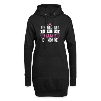 Cadeau meilleure mamie du monde grand mère - Sweat-shirt à capuche long Femme - noir - Devant
