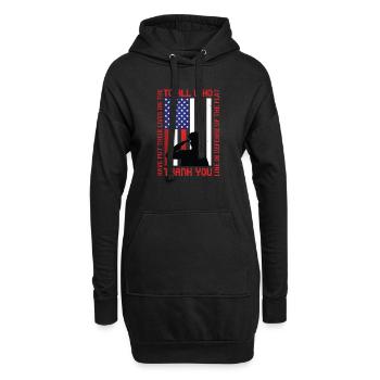 An alle, die ihr Leben aufs Spiel gesetzt haben - Hoodie-Kleid - Schwarz - Vorne