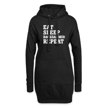 EAT SLEEP BACKGAMMON REPEAT FUNNY SARCASTIC - Hoodie-Kleid - Schwarz - Vorne