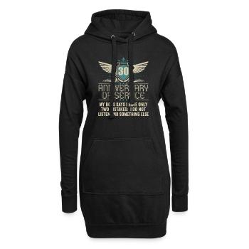 30 ans de service 30 ans de service - Sweat-shirt à capuche long Femme - noir - Devant