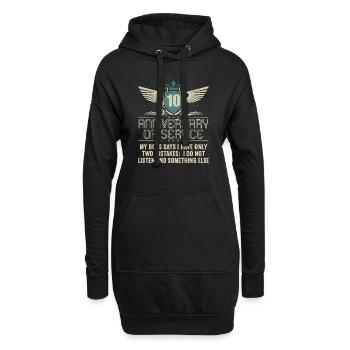 10 ans de service 10 ans de service - Sweat-shirt à capuche long Femme - noir - Devant